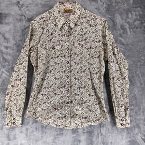 Wrangler Womens Long Sleeve Western Shirt Horse Print pearl snapSize Sm